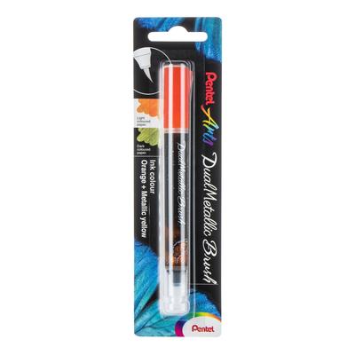 Pentel Dual Metallic Brush Ecsettoll narancs+metál sárga XGFH-DFX