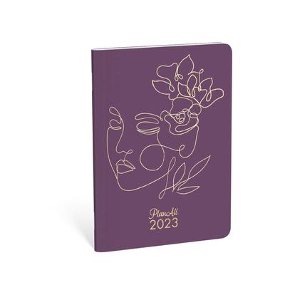 PlanAll Zsebnaptár 2023 Purple lines