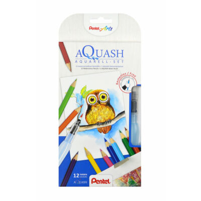 Pentel akvarell színes ceruza készletet és víztartályos ecsetet tartalmazó kreatív szett CB9-12/FRH-SET1