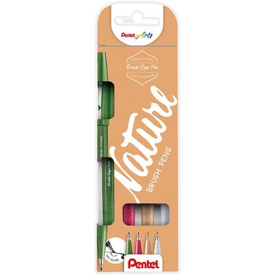 Pentel Ecsetfilc szett 4 dbos (zöld+pink+barna+szürke) SES15N-4