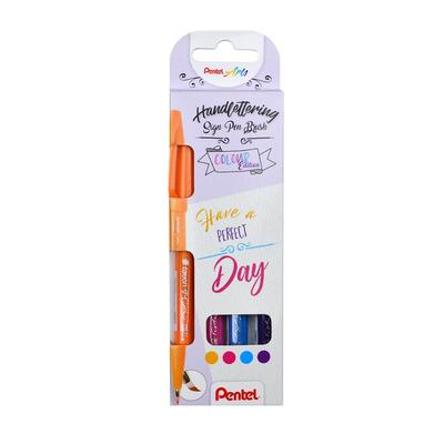 Pentel Ecsetfilc szett 4 dbos (or+pin+vkék+lila) SES15-4COL