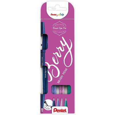Pentel Ecsetfilc szett 4 dbos (tengerkék+türkiz+lila +burgundi) SES15B-4