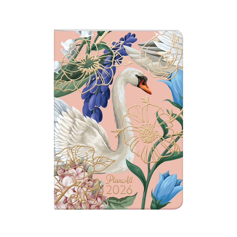 Planall Compact zsebnaptár tűzött aranyozott B6 2026 SWAN