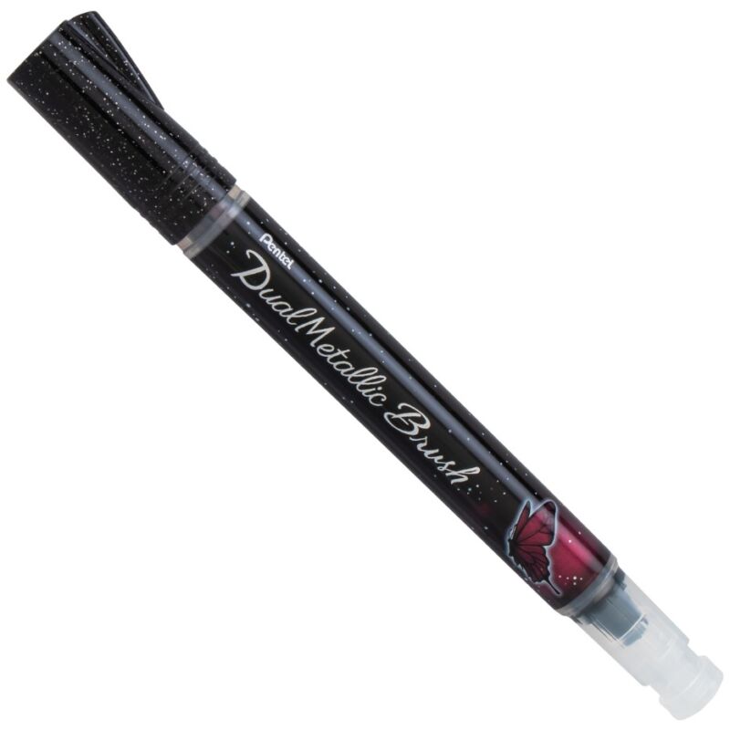Pentel Dual Metallic Brush Ecsettoll fekete+metál piros XGFH-DAX