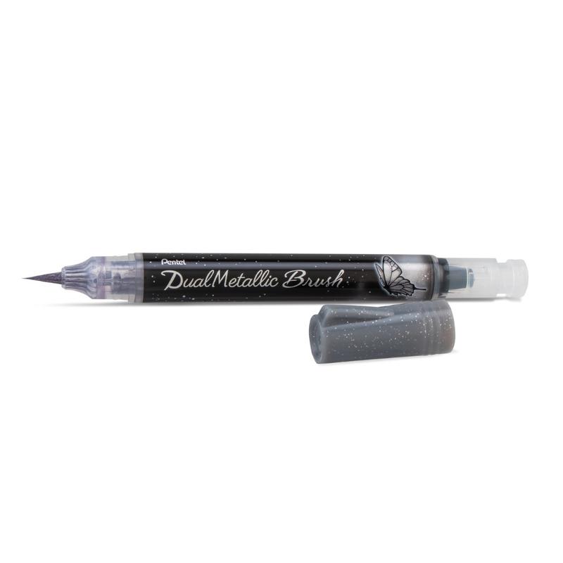 Pentel Dual Metallic Brush Ecsettoll ezüst XGFH-DZX