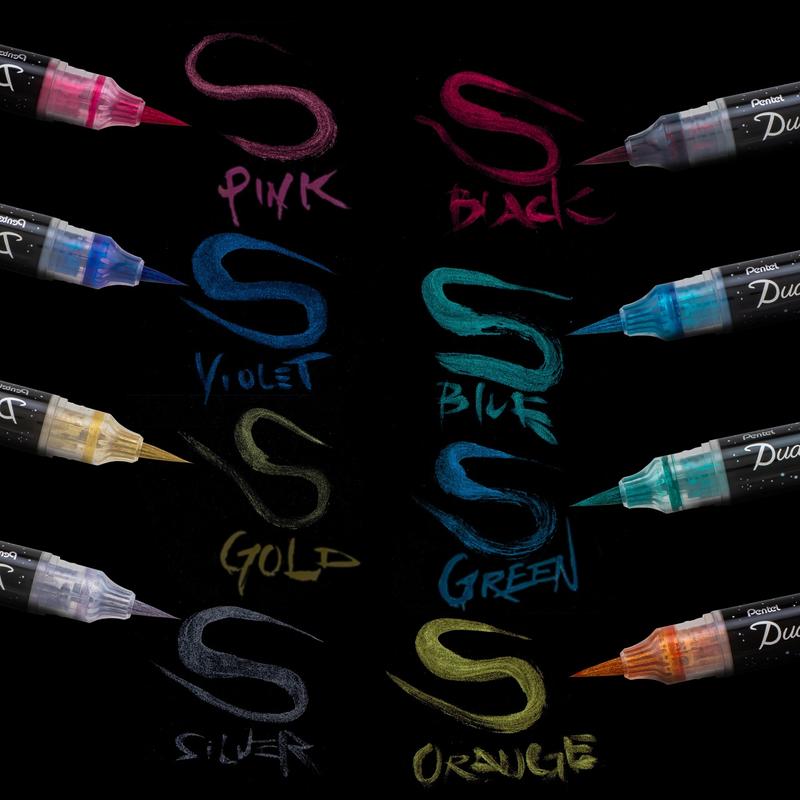 Pentel Dual Metallic Brush Ecsettoll lila+metál kék XGFH-DVX