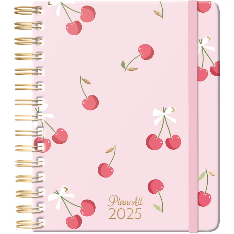 PlanAll Midi Spiral 2025 PINK BOW